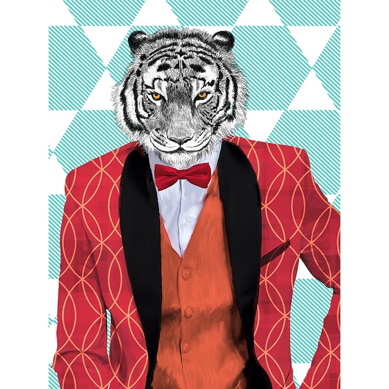 Quadro moderno con animali, tigre. Matt Spencer, Wild Dandy, det