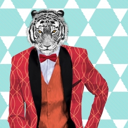 Quadro moderno con animali, tigre. Matt Spencer, Wild Dandy