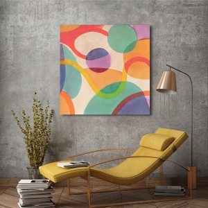 Colorful art print and canvas, Laughter I (detail) by Steve Roja