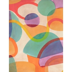 Cuadro abstracto colorido, Laughter I, Steve Roja. Lienzo y lámina