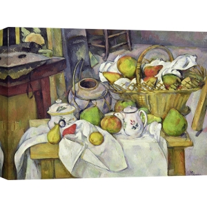 Wall art print and canvas. Paul Cezanne, Still Life with Basket (detail)