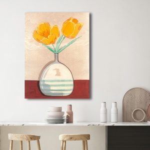 Kunstdruck, Leinwandbilder, Vase mit Tulpen I von Pat Dupree