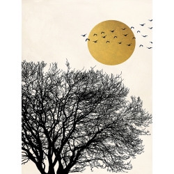 Modern art print and canvas, Migrant Birds I by Sayaka Miko