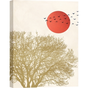 Tableau scandinave, affiche, Oiseaux migrants II de Sayaka Miko