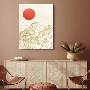 Modern art print, Sunset on the Mountains I by Sayaka Miko