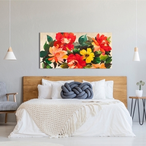 Floral print and canvas, Summer in the garden by Anna Borgese