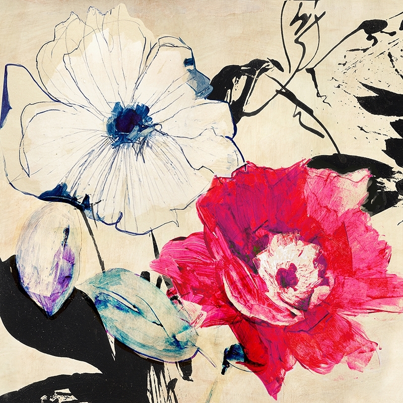 Art print, canvas, Colorful Floral Composition II det) by Kelly Parr
