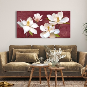 Wall art print and canvas, Burgundy Magnolia by Luca Villa