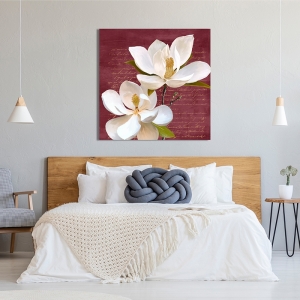 Wall art print and canvas, Burgundy Magnolia II by Luca Villa