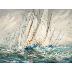 Kunstdruck Segelboote, Wasser und Wind von Luigi Florio
