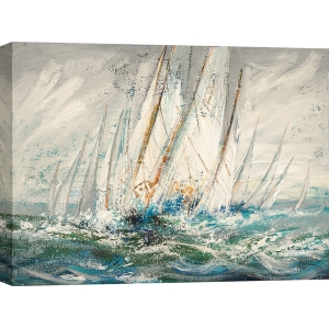 Tableau voilier, toile et affiche, L'eau et le vent de Luigi Florio