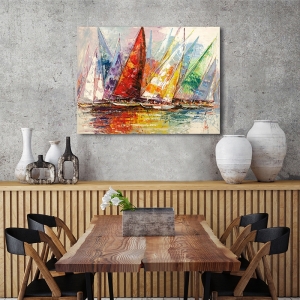 Regatta art print and canvas, A kaleidoscope of sails by Luigi Florio