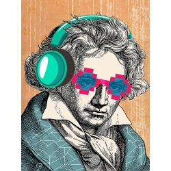 Tableau moderne, affiche, Ludwig van Beethoven, Matt Spencer