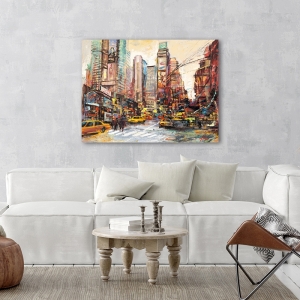 Tableau sur toile, affiche, Matin à Manhattan de Luigi Florio