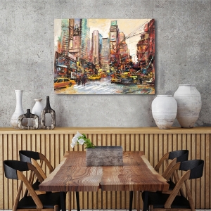 Tableau sur toile, affiche, Matin à Manhattan de Luigi Florio