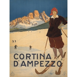 Tableau sur toile, affiche et poster vintage, Cortina, 1920