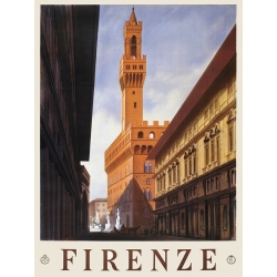 Poster vintage, lienzo y lámina enmarcada, Florencia, 1938