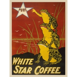 Tableau sur toile, affiche et poster vintage, White Star Coffee