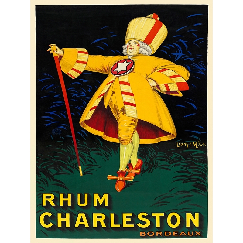 Tableau, affiche vintage, Rhum Charleston de Jean D'Ylen 