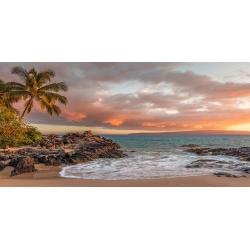 Kunstdruck, Leinwandbilder, Sonnenuntergang an tropischem Strand