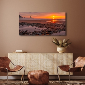 Wall art print and canvas, Sunset on the Coast of Yorkshire, UK