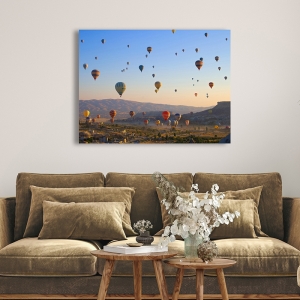 Wall art print and canvas, Baloons Flying over Cappadocia, Turkey