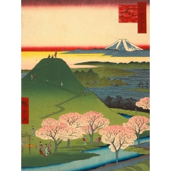 Stampa giapponese di Ando Hiroshige, Il Fuji Nuovo, Meguro