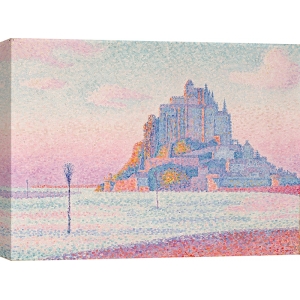 Quadro, stampa di Paul Signac, Monte Saint-Michel al tramonto