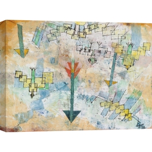 Cuadro abstracto en canvas. Paul Klee, Birds Swooping Down and Arrows