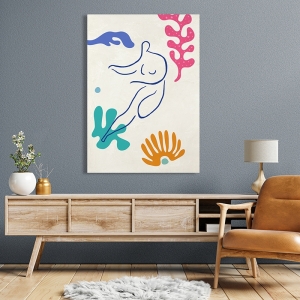 Quadro, stampa stile Matisse, Giocando tra le onde I