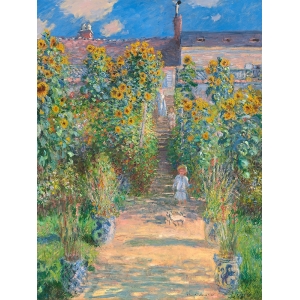 Art print and canvas, Claude Monet The Artist's Garden at Vétheui