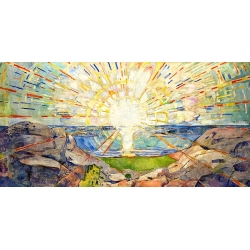 Art print and canvas, The Sun by Edvard Munch