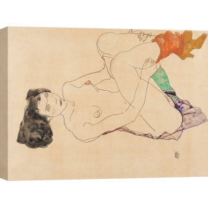 Tableau dessin Schiele, Nu féminin couché, 1913