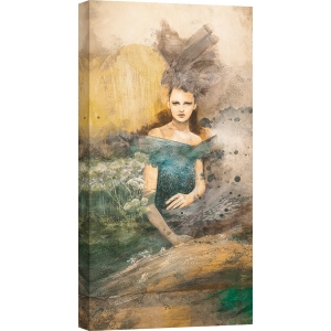 Figurative print and canvas, Lady of the Earth by Erica Pagnoni