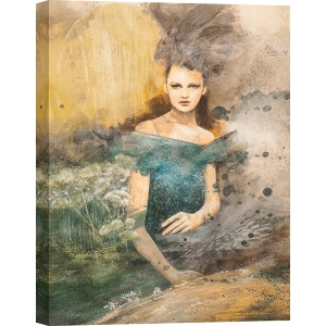Tableau femme sur toile, Dame de la terre, détail de Erica Pagnoni