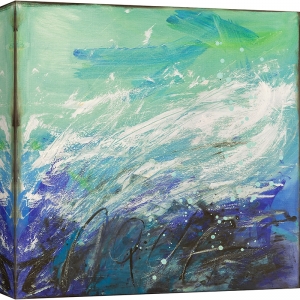 Tableau abstrait bleu sur toile, affiche Acqua de H. Romero