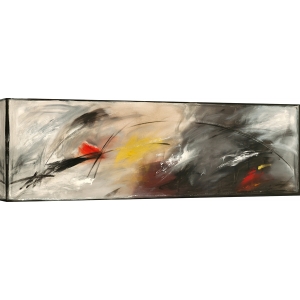 Quadro astratto moderno, stampa su tela. H. Romero, Red in Grey