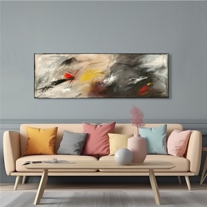 Cuadro abstracto moderno, lienzo y lámina, Red in Grey de Romero