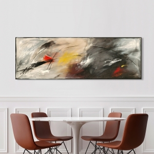 Cuadro abstracto moderno, lienzo y lámina, Red in Grey de Romero