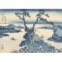 Hokusai print, A View of Mount Fuji Across Lake Suwa
