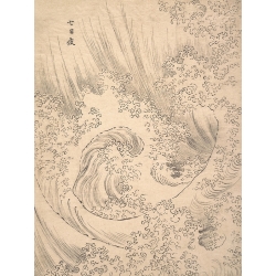 Tableau japonais de Hokusai, Vague, affiche, poster, toile