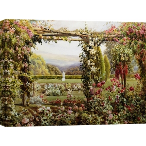 Quadro, stampa su tela. Robert Atkinson, Il giardino delle rose