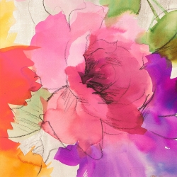 Art print and canvas, Colourful Flowers I by Kelly Parr