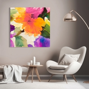 Tableau sur toile, affiche Fleurs colorées II de Kelly Parr