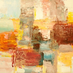 Cuadro abstracto en lienzo y lámina, Luces de verano (detalle) de Lucas