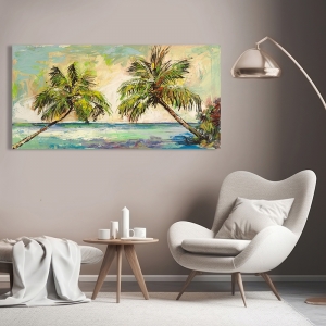 Tableau sur toile, affiche Palmiers au soleil de Luigi Florio