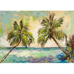 Tableau sur toile, affiche Les palmiers au soleil (détail) de Luigi Florio
