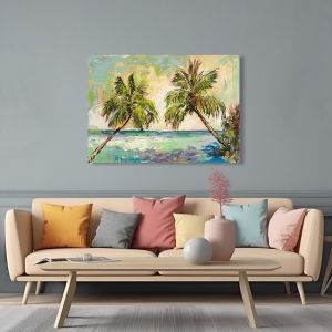 Tableau sur toile, affiche Les palmiers au soleil (détail) de Luigi Florio