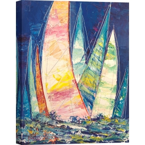 Art print and canvas, sailboats in the blue by Luigi Florio