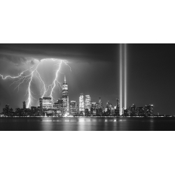 Stampa su tela New York. Pangea Images, A Tribute in Light, BW